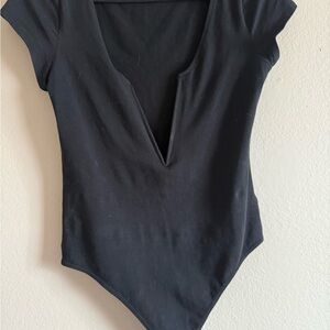 Deep V Black Women's Top